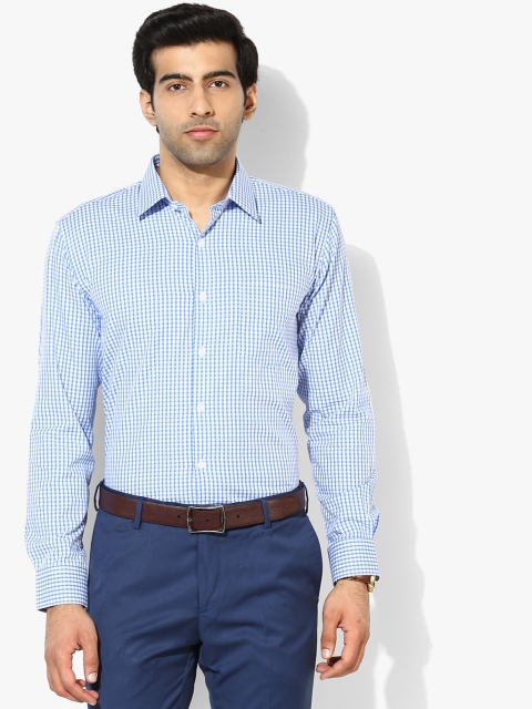 

Blue Checked Slim Fit Formal Shirt