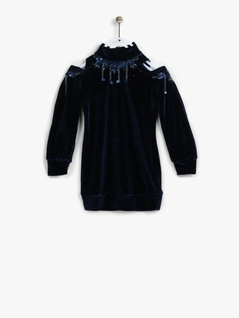 

Tiny Girl Navy Blue Velvet Top
