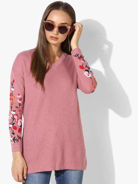 

Aeropostale Women Pink Ribbed Pullover