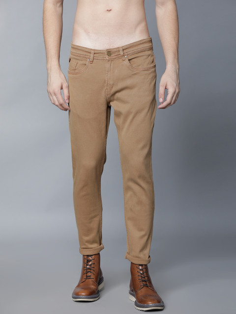 

LOCOMOTIVE Men Brown Tapered Fit Mid-Rise Clean Look Stretchable Jeans