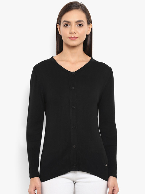 

Park Avenue Women Black Solid Cardigan