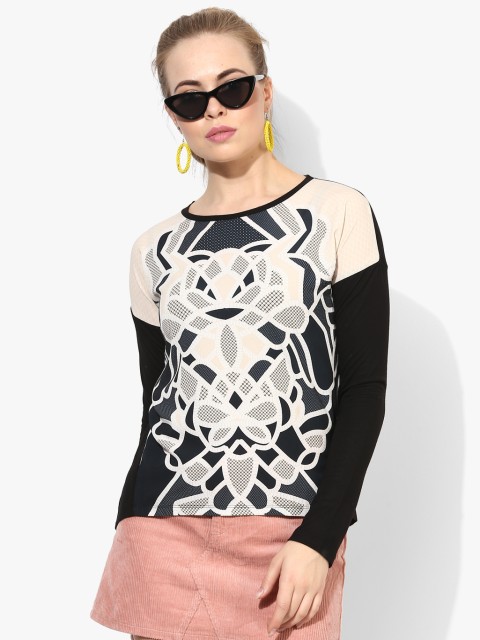 

Black/Beige Printed Blouse