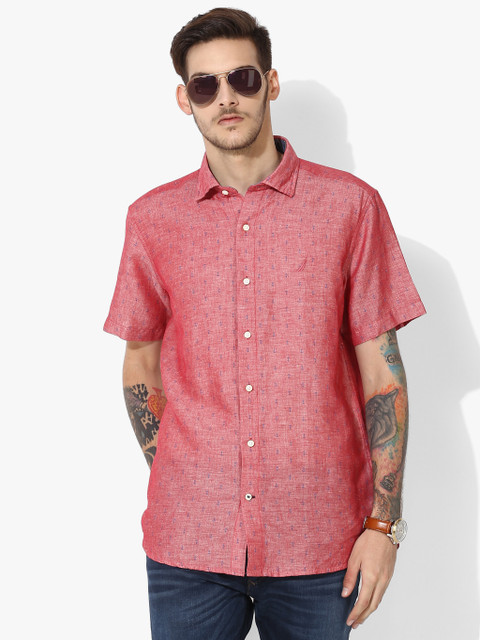 

Red Printed Regular Fit Casual Shirt