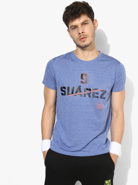 

Blue Printed Round Neck T-Shirt