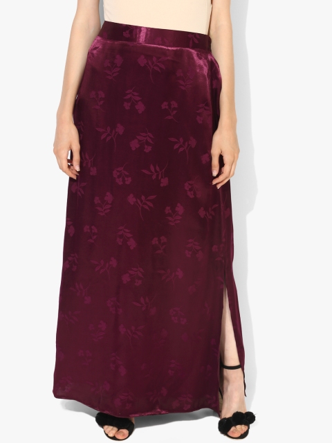 

Burgundy Flared Skirt