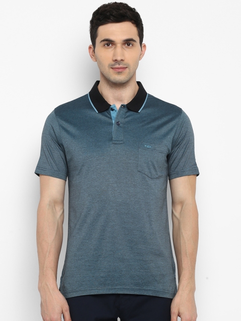 

ColorPlus Men Blue Solid Polo Collar T-shirt