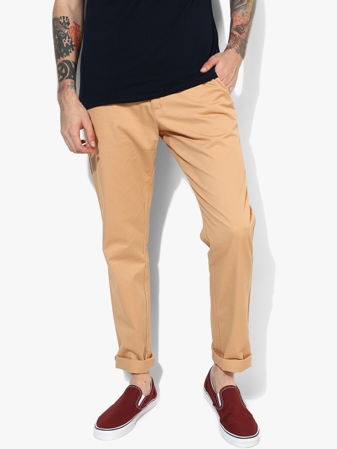 

Khaki Solid Slim Fit Chinos
