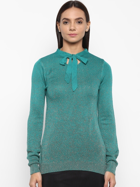 

Park Avenue Women Teal Blue Solid Pullover