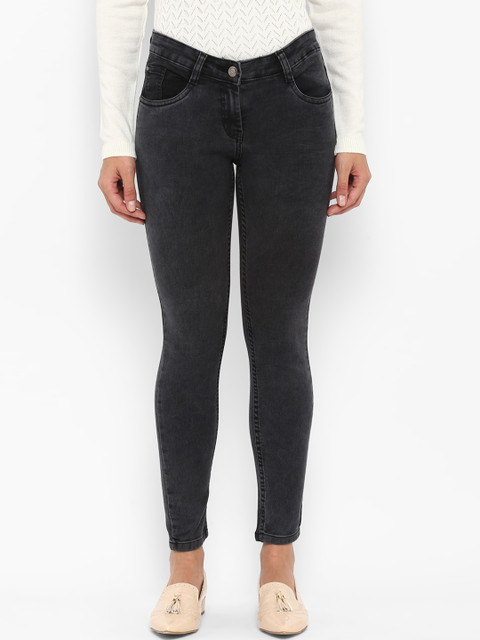 

Park Avenue Women Charcoal Slim Fit Mid-Rise Clean Look Stretchable Jeans