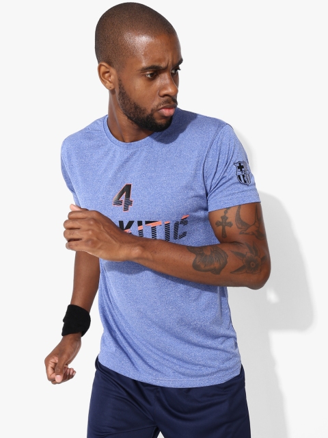 

Blue Printed Round Neck T-Shirt