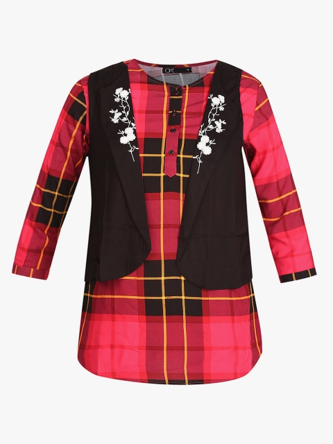 

OPt Women Red & Black Checked Blouse
