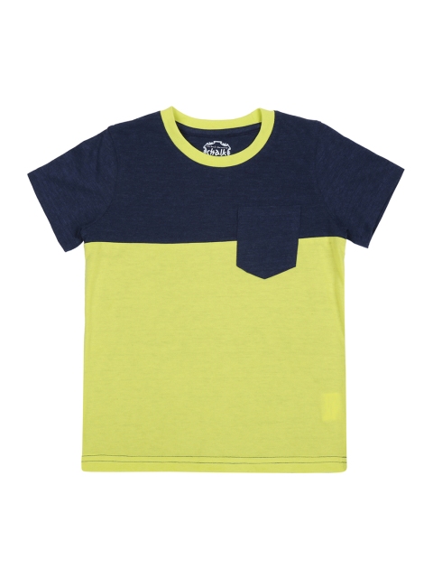 

CHALK by Pantaloons Boys Blue & Green Colourblocked Round Neck T-shirt