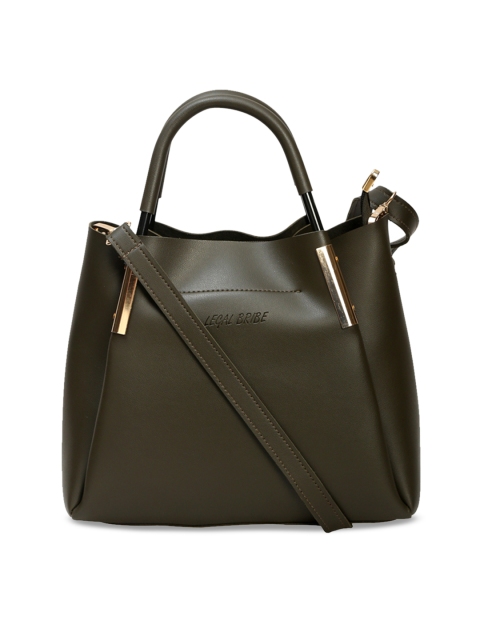 

LEGAL BRIBE Olive Green Solid Handheld Bag