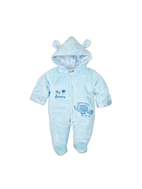 

MeeMee Unisex Blue Solid Sleepsuit