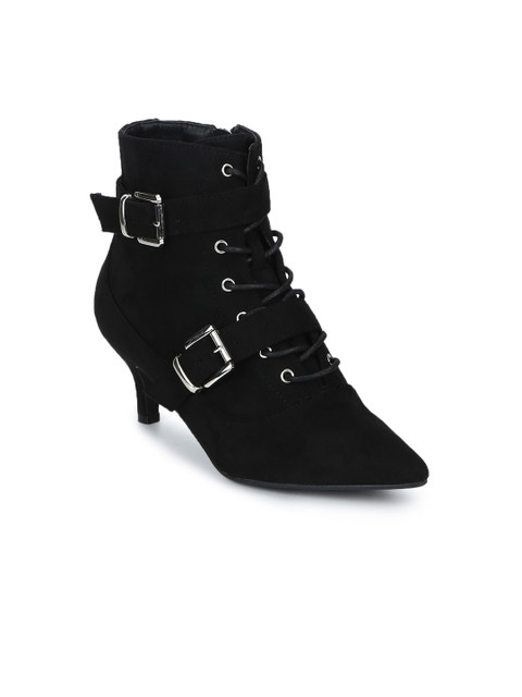 

Truffle Collection Women Black Solid Heeled Boots