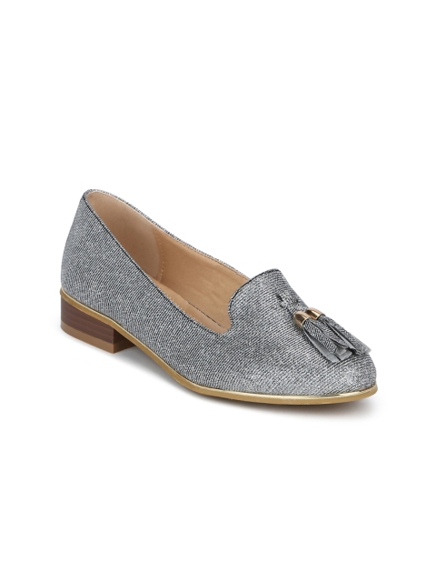 

Truffle Collection Women Silver-Toned Solid Synthetic Ballerinas