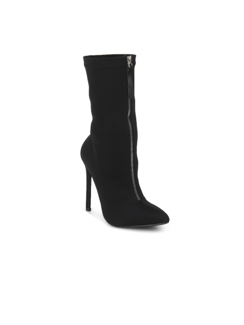 

Truffle Collection Women Black Solid Heeled Boots
