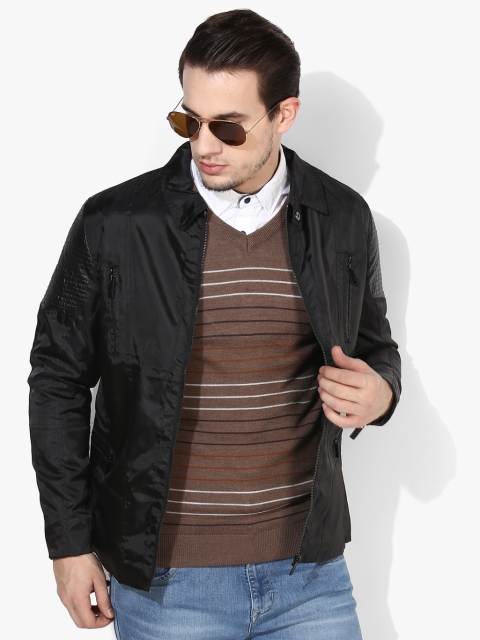 

Van Heusen Men Black Solid Tailored Jacket
