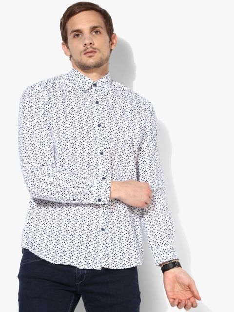 

Pepe Jeans Men White Slim Fit Printed Casual Shirt
