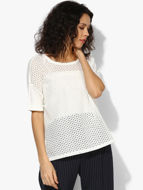 

Off White Solid T Shirt