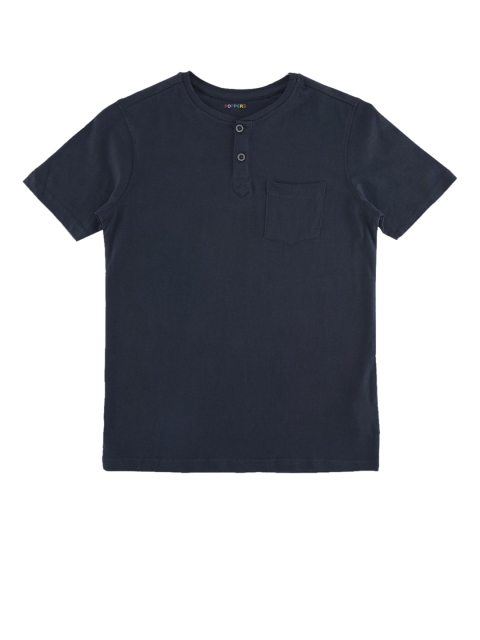 

POPPERS by Pantaloons Boys Navy Blue Solid Henley Neck T-shirt