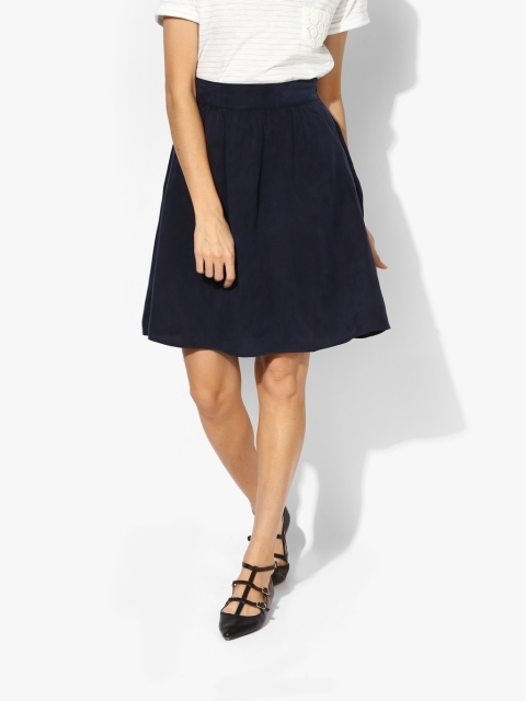 

Navy Blue Solid A-Line Skirt