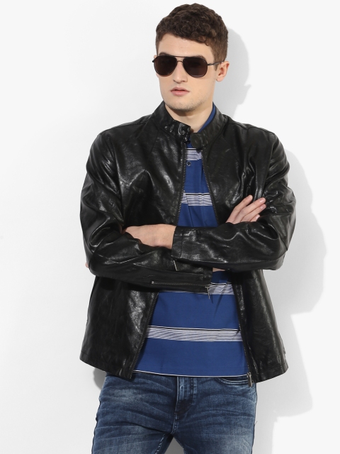 

Black Textured Casual Jacket