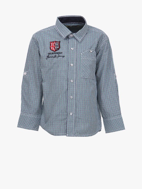 

Gini and Jony Boys Green & Navy Regular Fit Checked Casual Shirt