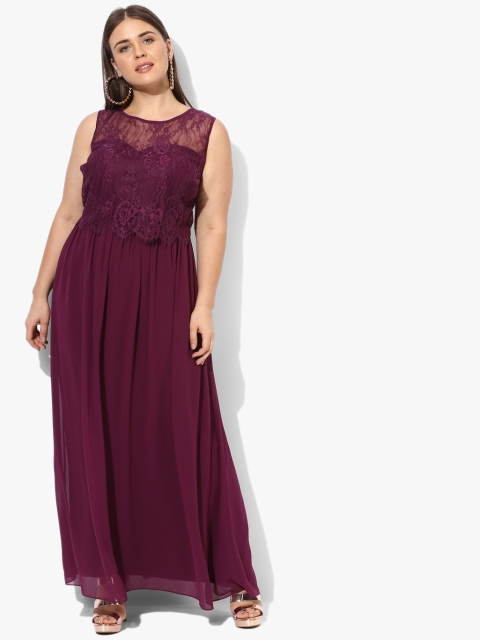 

DOROTHY PERKINS Women Burgundy Solid A-Line Dress