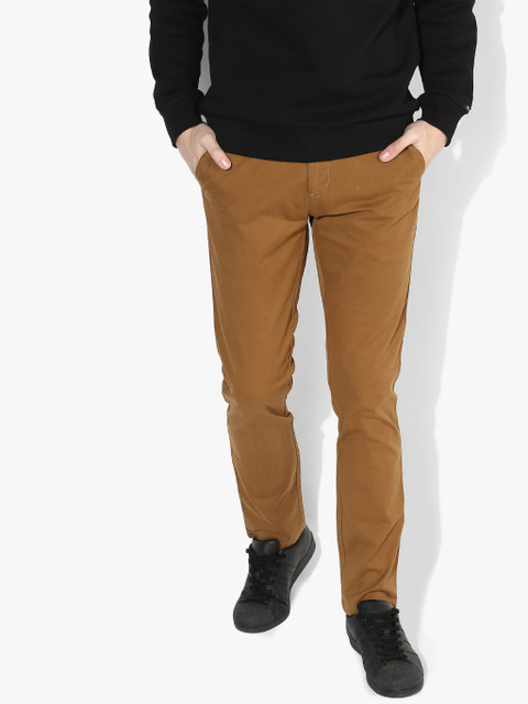 

Khaki Solid Slim Fit Chinos