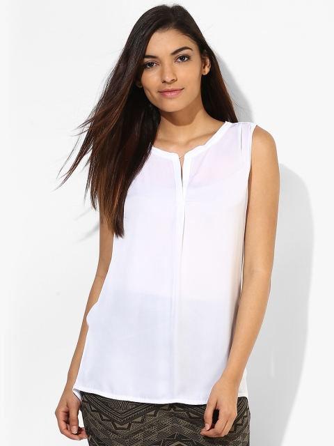 White Solid Blouse