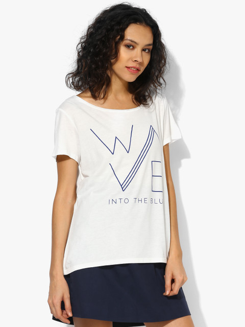 

White Printed T Shirt