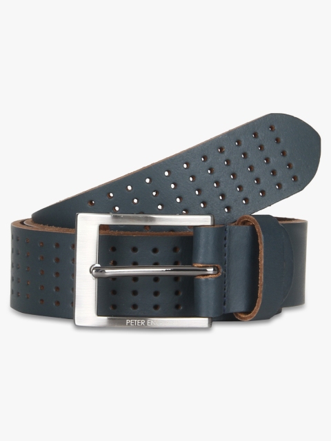 

Navy Blue Leather Belt