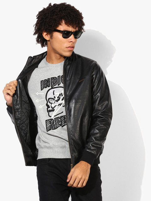 

Black Solid Regular Fit Casual Jacket