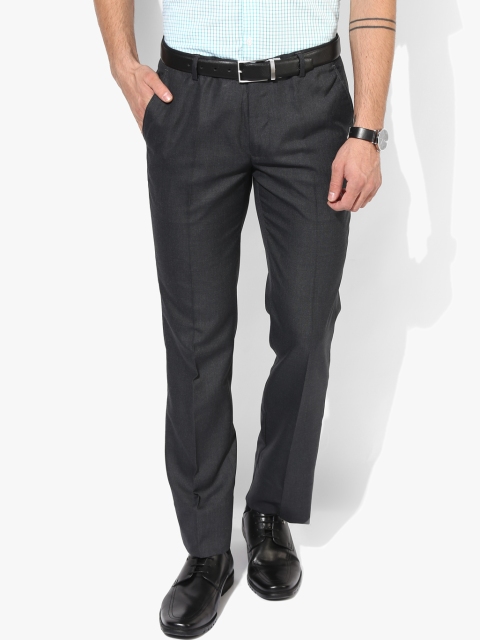 

Charcoal Grey Solid Slim Fit Formal Trouser