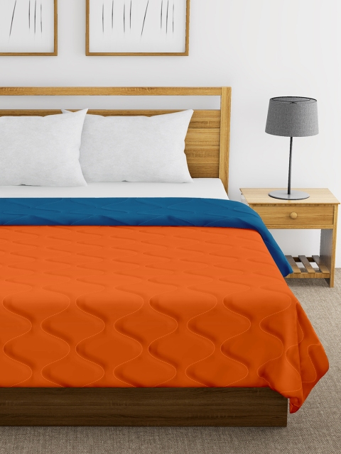 

Divine Casa Orange & Blue Solid Mild Winter 200 GSM Double Bed Comforter