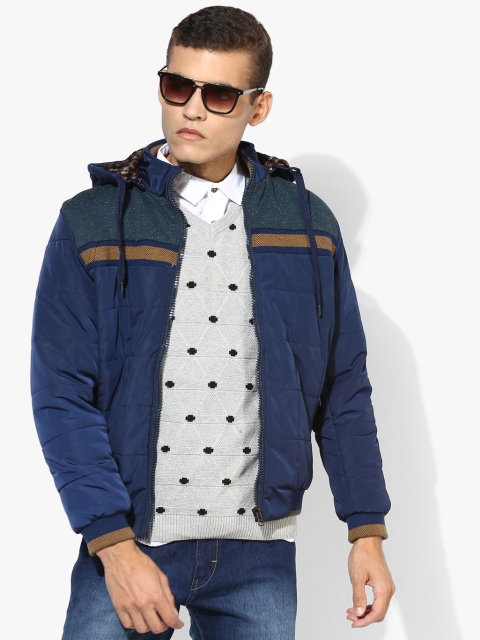 

Navy Blue Solid Quilted Jacket