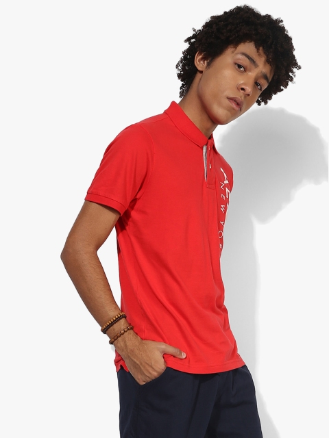 

Red Graphic Regular Fit Polo T-Shirt