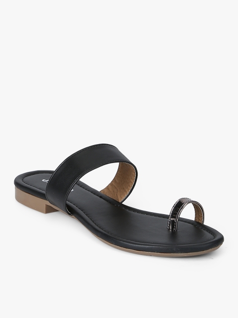 

Black One Toe Flats Sandals