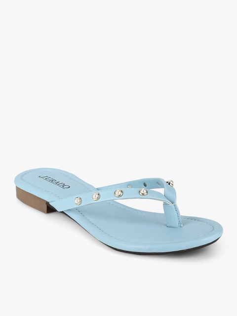 

Blue Open Toe Flats Sandals