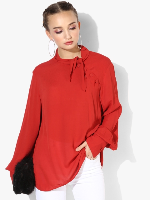

Red Solid Blouse