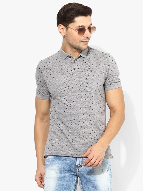 

Louis Philippe Sport Men Grey Printed Polo Collar T-shirt