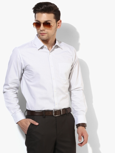 

Off White Printed Slim Fit Formal Shirt