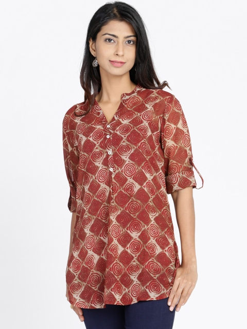 

Soch Beige & Maroon Printed Tunic