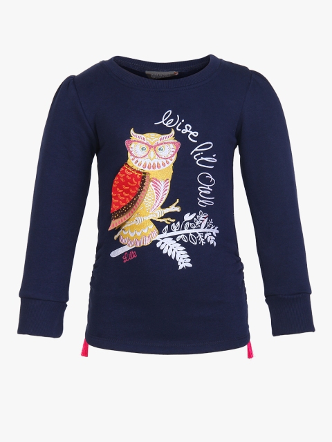 

Little Kangaroos Girls Navy Blue Printed Sweatshirt