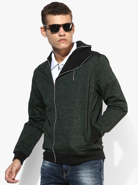 

Green Textured Sweat Jacket