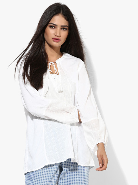 

White Solid Blouse