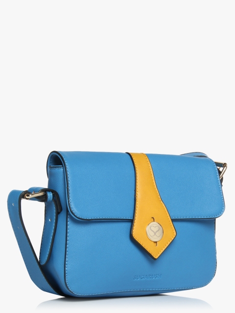 

Sugarush Blue Solid Sling Bag