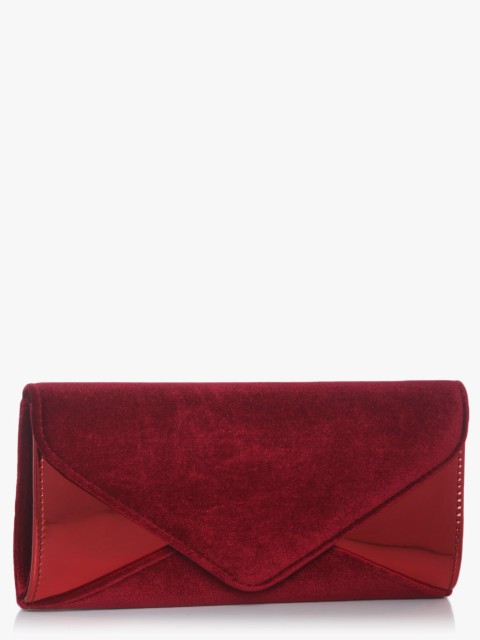 

Maroon Synthetic Leather Clutch