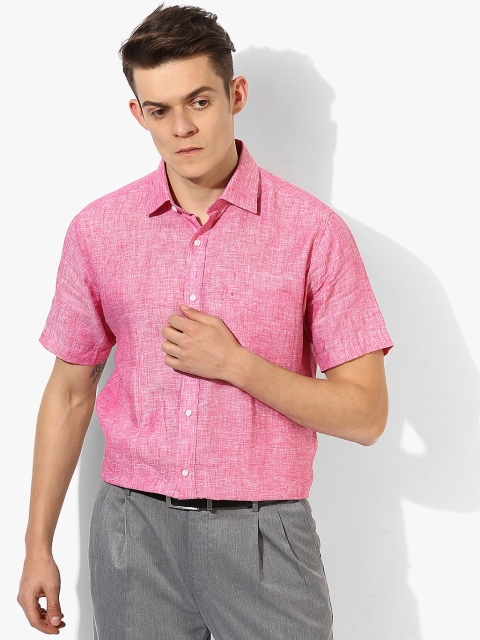 

Pink Textured Slim Fit Formal Shirt